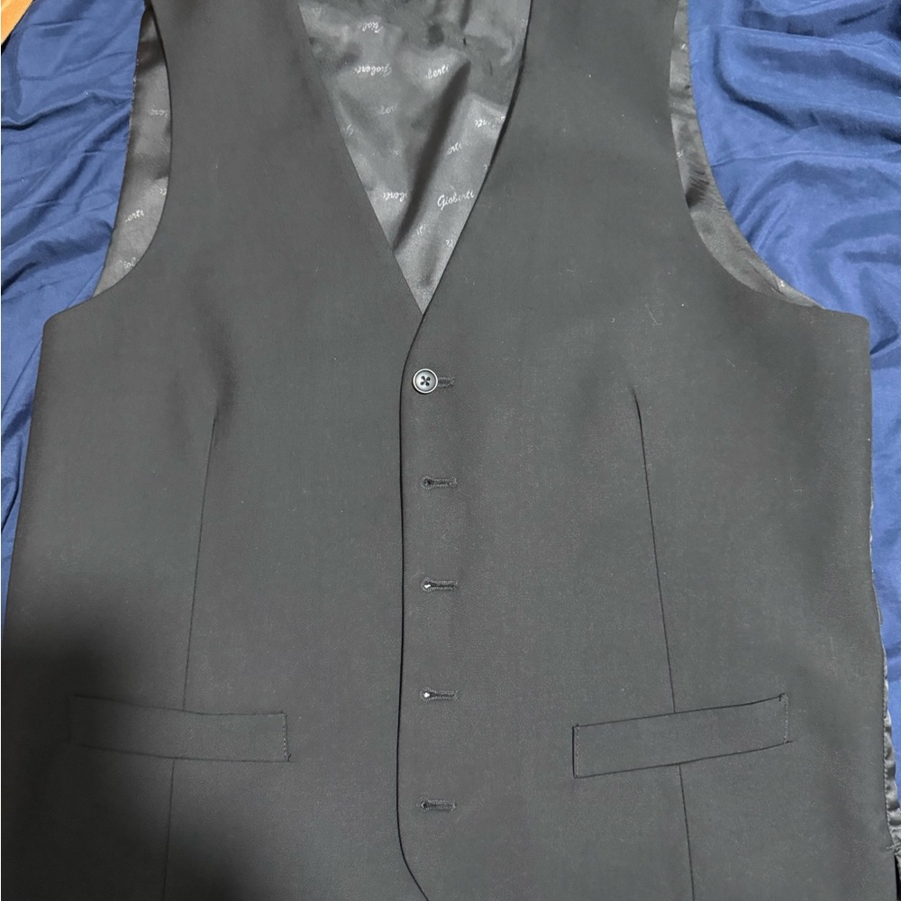 Classic Black Men's Five-Button Suit Vest